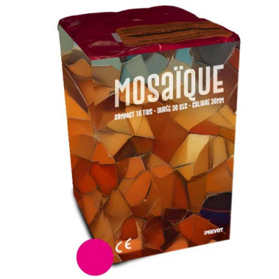 Jacques Prevot Artifices - compact 16 tirs 30 mm mosaïque rose