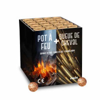 Jacques Prevot Artifices - compact 20 tirs 30 mm pot à feu kamuro et queue de cheval kamuro