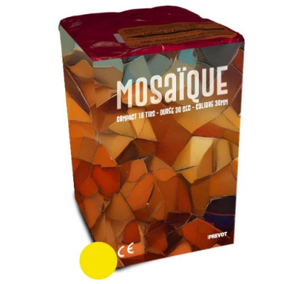 Jacques Prevot Artifices - compact 16 tirs 30 mm mosaïque citron
