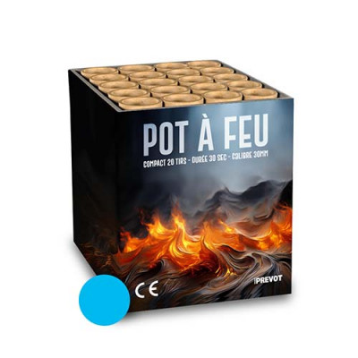 Jacques Prevot Artifices - compact 20 tir pot à feu et bombettes bleues