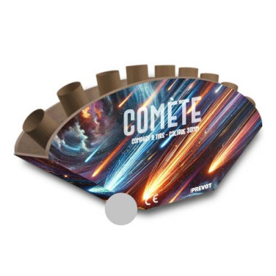 Jacques Prevot Artifices - compact 9 tirs 30 mm Z bande comète argent