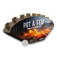 Jacques Prevot Artifices - compact 9 tirs 30 mm éventaillé bande pot à feu blanc