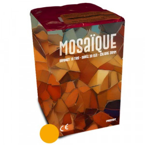 Jacques Prevot Artifices - compact 16 tirs 30 mm mosaïque orange