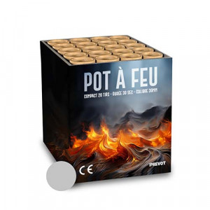 Jacques Prevot Artifices - compact 20 tir pot à feu et bombettes argent