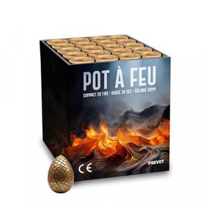 Jacques Prevot Artifices - compact 20 tir pot à feu et bombettes oeuf de dragon