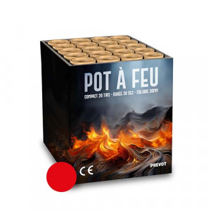 Jacques Prevot Artifices - compact 20 tir pot à feu et bombettes rouges