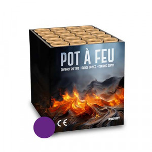 Jacques Prevot Artifices - compact 20 tir pot à feu et bombettes violettes