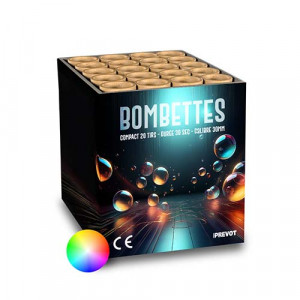 Jacques Prevot Artifices - compact 20 tirs 30 mm bombettes assorties tronc tourbillons argent