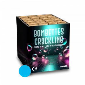Jacques Prevot Artifices - compact 20 tirs 30 mm bombettes bleu final crackling
