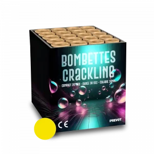 Jacques Prevot Artifices - compact 20 tirs 30 mm bombettes citron final crackling