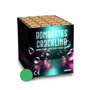 Jacques Prevot Artifices - compact 20 tirs 30 mm bombettes vertes final crackling