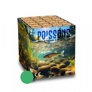 Jacques Prevot Artifices - compact 20 tirs 30 mm poissons vert