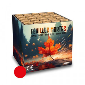 Jacques Prevot Artifices - compact 25 tirs 30 mm feuilles mortes rouges