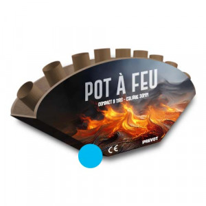 Jacques Prevot Artifices - compact 9 tirs 30 mm éventaillé bande pot à feu bleu