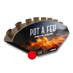 Jacques Prevot Artifices - compact 9 tirs 30 mm éventaillé bande pot à feu rouge