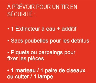 Prévoir pour un feu d'artifice